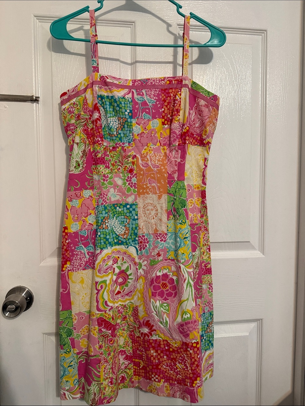 Key West size 8  Patchwork Floral Sundress in Bright Pink